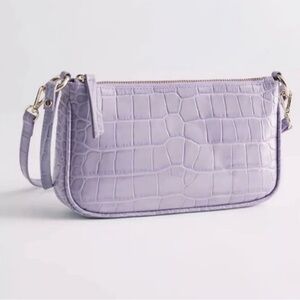 NWT & Other Stories Lilac Croc-Embossed Shoulder Bag